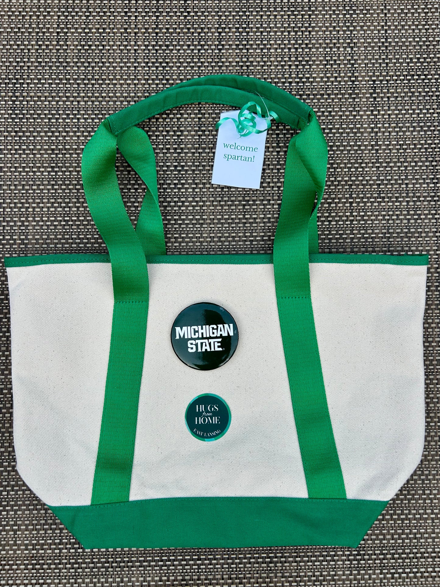 💚Welcome Spartan Tote Bag OR Bin🤍