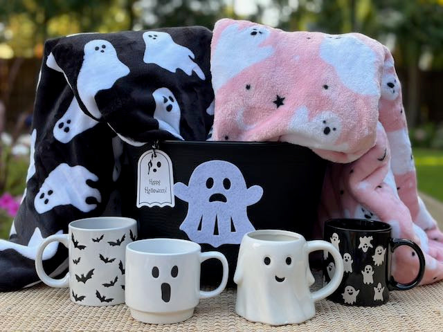 👻Halloween Boo Basket- ONLY BLACK ghost BLANKET LEFT! 👻 INCLUDES 6 Spooky Cupcakes OR a charcuterie box!
