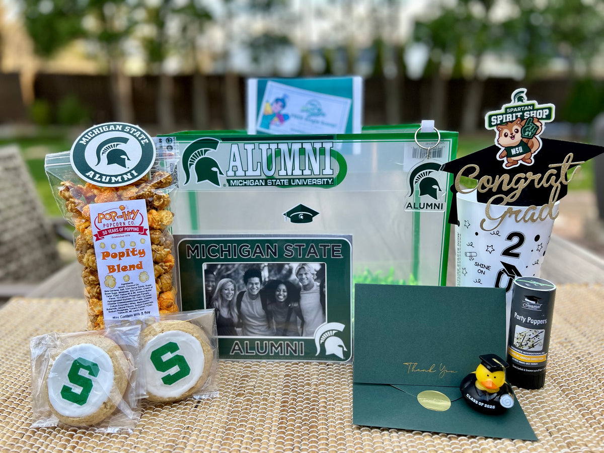 🎓💚Green & White Graduation Celebration Basket🤍🎓