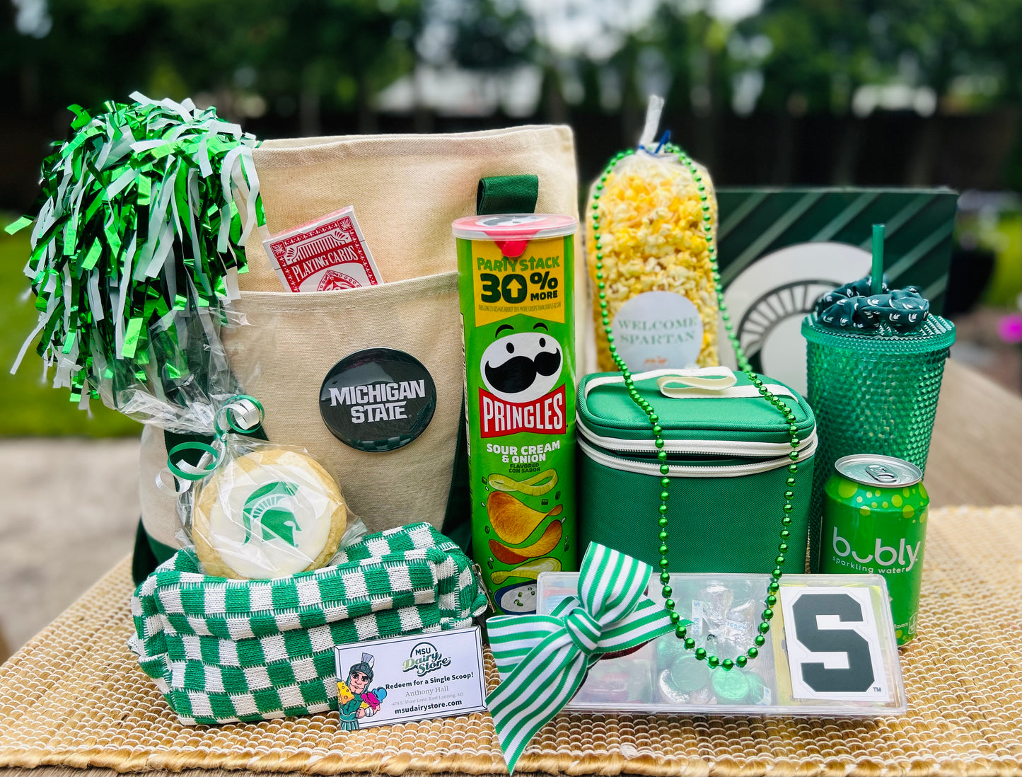 💚Green & White Welcome Essentials Tote Bag OR Green & White Welcome Game Day Cooler🤍