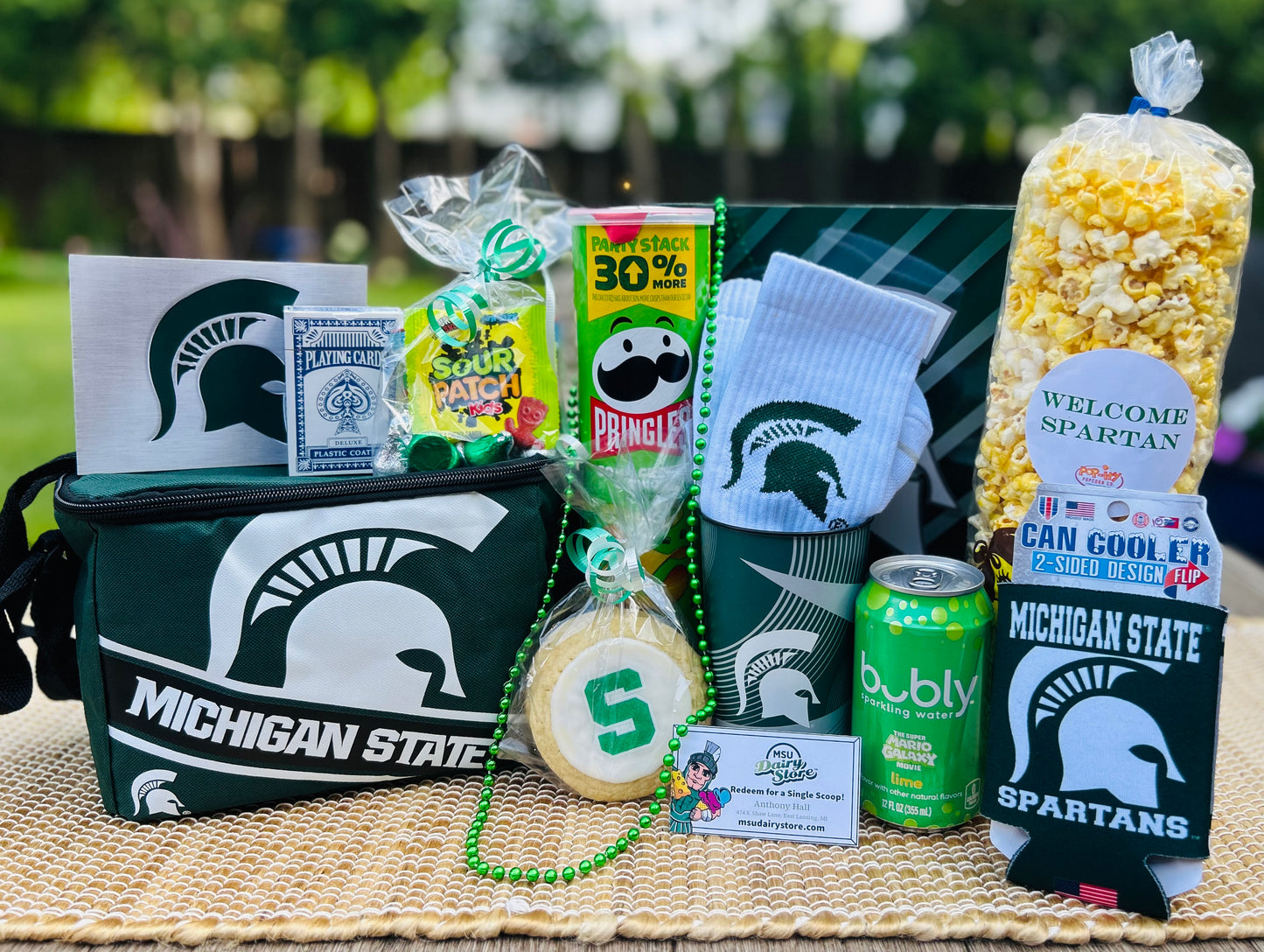 💚Green & White Welcome Essentials Tote Bag OR Green & White Welcome Game Day Cooler🤍